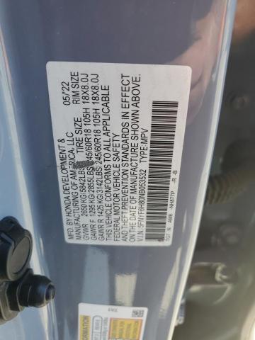 VIN 5FNYF6H80NB053532 2022 HONDA PILOT no.13