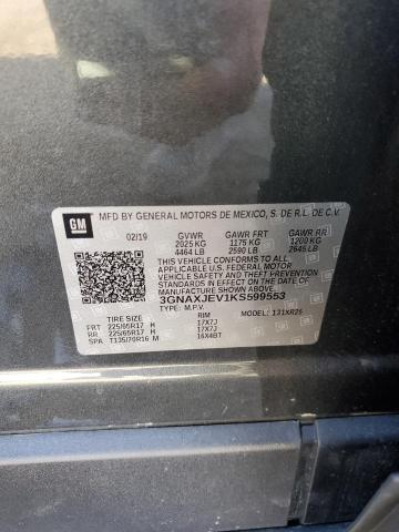 2019 CHEVROLET EQUINOX LT - 3GNAXJEV1KS599553