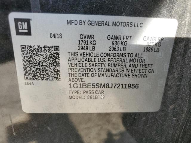 2018 CHEVROLET CRUZE LT - 1G1BE5SM8J7211956