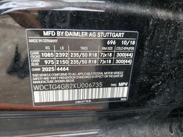 2019 MERCEDES-BENZ GLA 250 4M - WDCTG4GB2KU006735