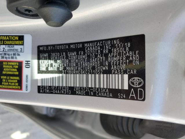 2019 TOYOTA COROLLA L - 2T1BURHE6KC211052