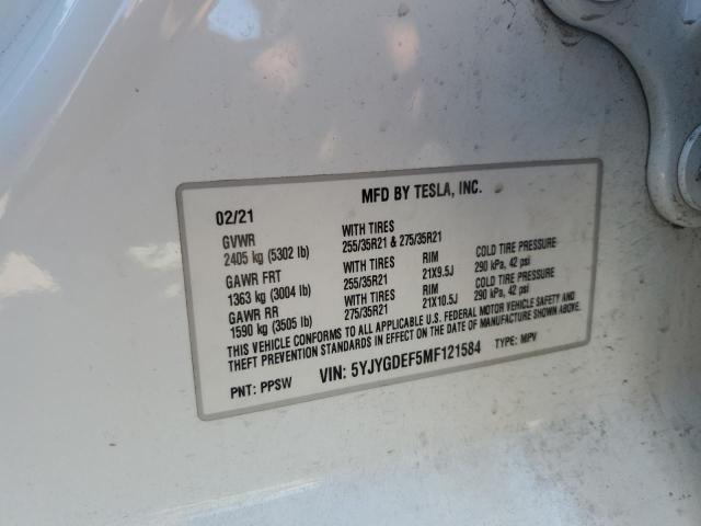 2021 TESLA MODEL Y - 5YJYGDEF5MF121584