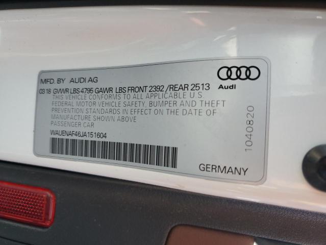 2018 AUDI A4 PREMIUM - WAUENAF46JA151604