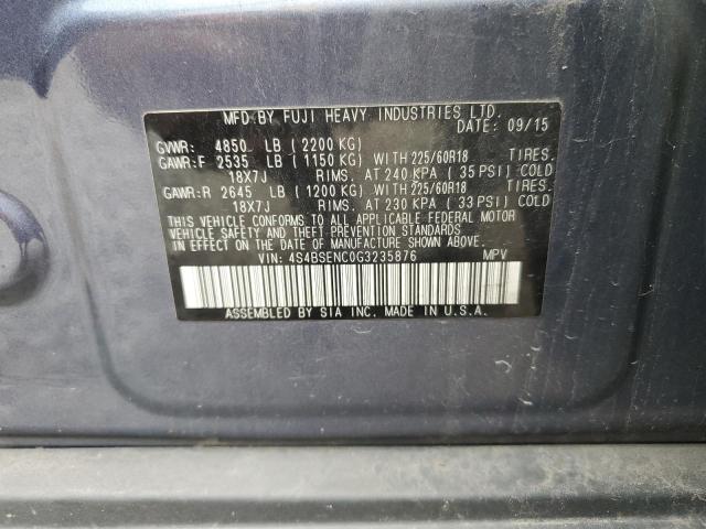 2016 SUBARU OUTBACK 3. 4S4BSENC0G3235876
