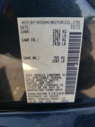 2021 NISSAN ALTIMA SV - 1N4BL4DV2MN378588