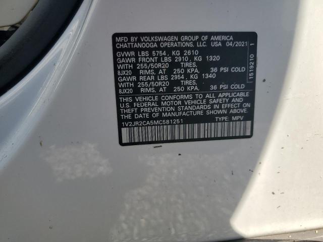 2021 VOLKSWAGEN ATLAS SE - 1V2JR2CA5MC581251