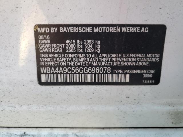 VIN WBA4A9C56GG696078 2016 BMW 4 SERIES no.12