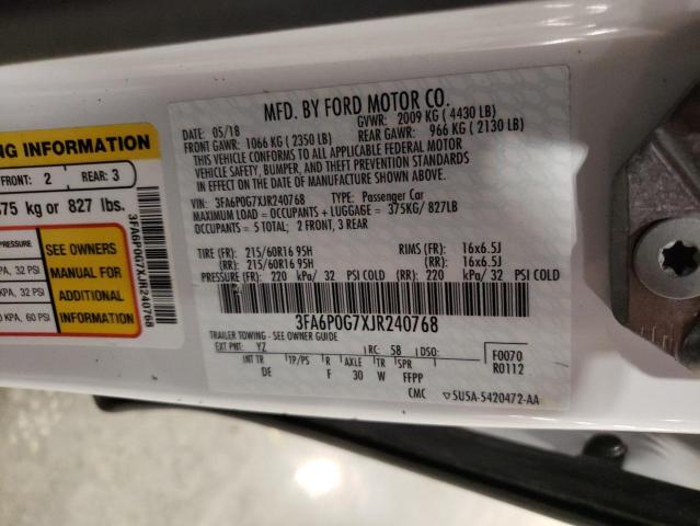 2018 FORD FUSION S - 3FA6P0G7XJR240768