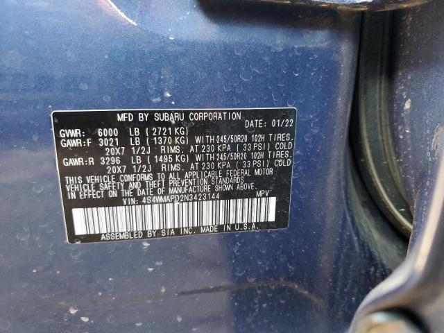 2022 SUBARU ASCENT LIM - 4S4WMAPD2N3423144