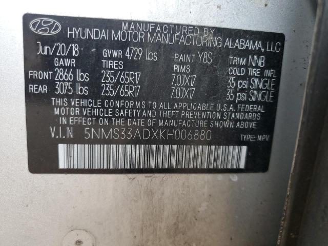 2019 HYUNDAI SANTA FE S - 5NMS33ADXKH006880