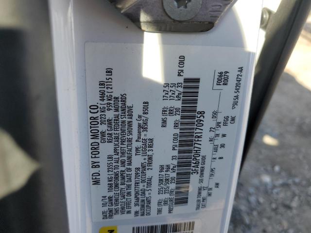 2015 FORD FUSION SE - 3FA6P0H77FR170958