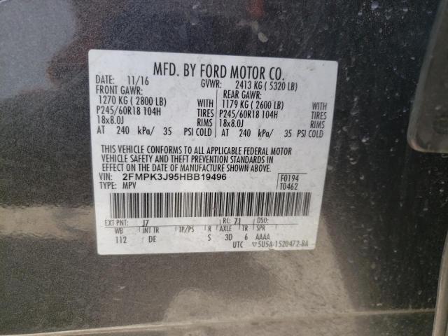 2017 FORD EDGE SEL - 2FMPK3J95HBB19496