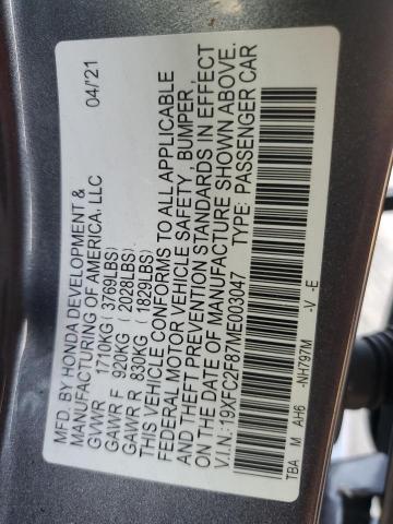 2021 HONDA CIVIC SPOR - 19XFC2F87ME003047