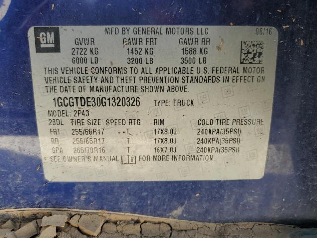 2016 CHEVROLET COLORADO Z - 1GCGTDE30G1320326