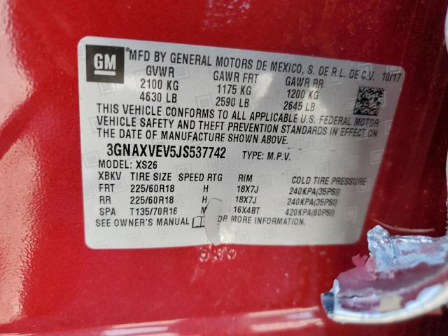 2018 CHEVROLET EQUINOX PR - 3GNAXVEV5JS537742