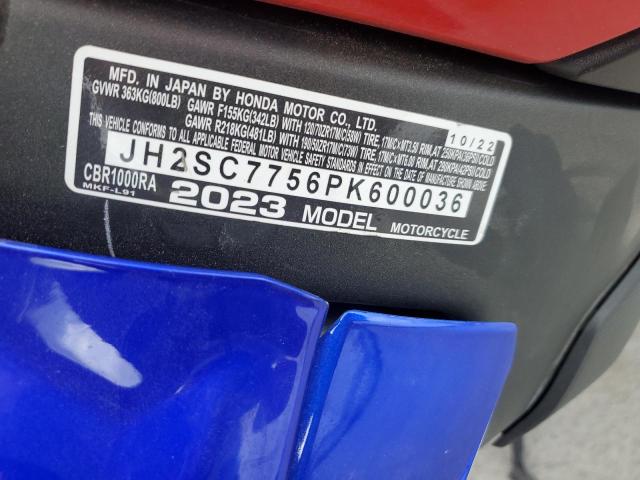 2023 HONDA CBR1000 RA JH2SC7756PK600036