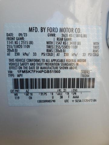 2023 FORD EXPLORER L - 1FMSK7FH4PGB51560