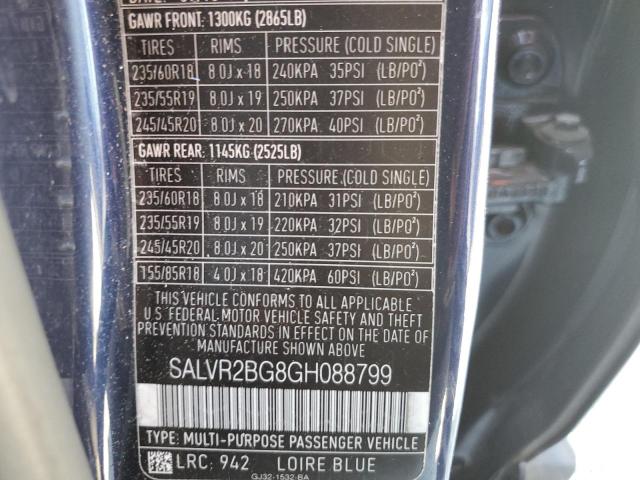 2016 LAND ROVER RANGE ROVE - SALVR2BG8GH088799