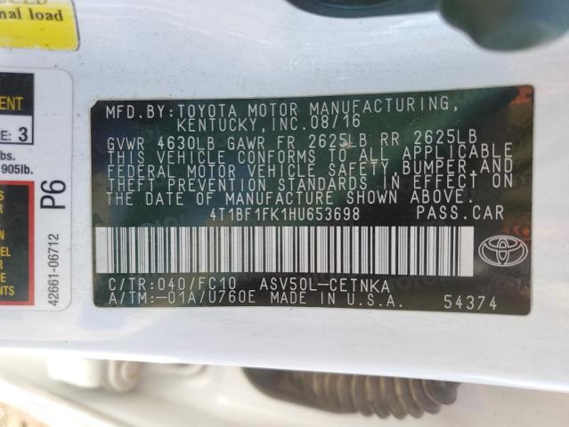 2017 TOYOTA CAMRY LE - 4T1BF1FK1HU653698