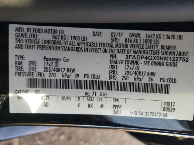 VIN 3FADP4GX0HM122752 2017 Ford Fiesta, ST no.12