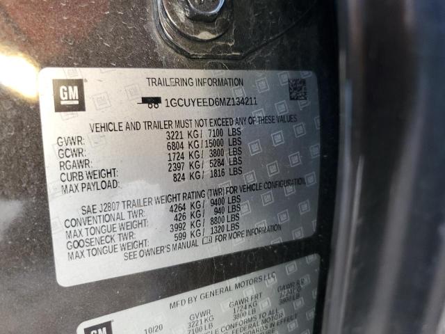 2021 CHEVROLET SILVERADO - 1GCUYEED6MZ134211