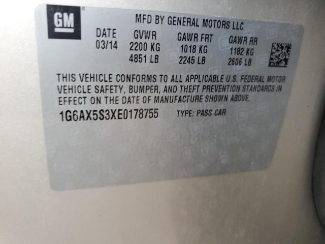 2014 CADILLAC CTS LUXURY - 1G6AX5S3XE0178755