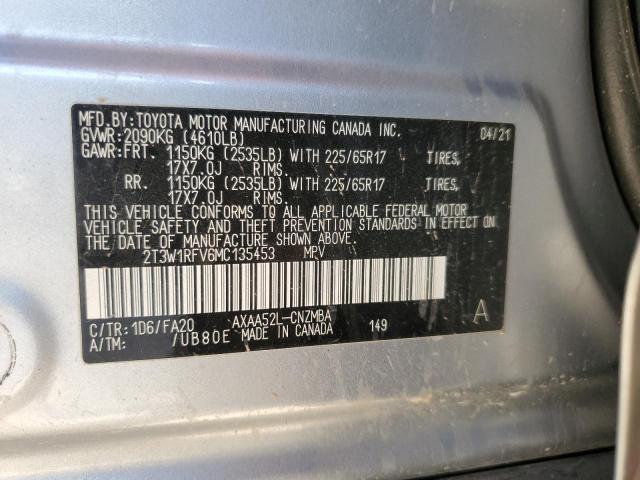 2021 TOYOTA RAV4 XLE - 2T3W1RFV6MC135453