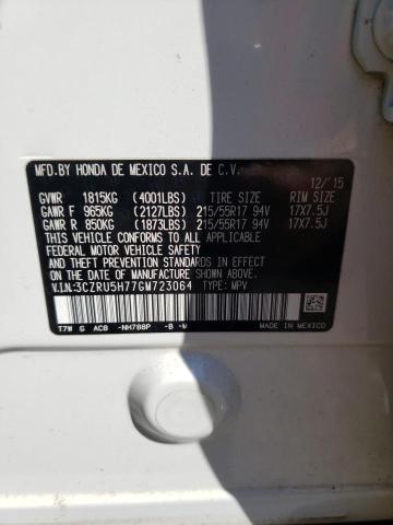 2016 HONDA HR-V EXL - 3CZRU5H77GM723064