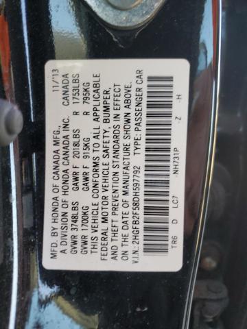 VIN 2HGFB2F58DH597792 2013 Honda Civic, LX no.12