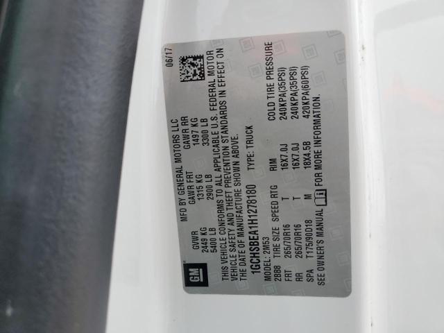 2017 CHEVROLET COLORADO - 1GCHSBEA1H1278180