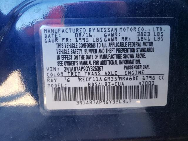 VIN 3N1AB7AP9GY326367 2016 Nissan Sentra, S no.12