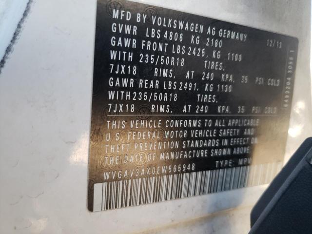 VIN WVGAV3AX0EW565948 2014 Volkswagen Tiguan, S no.13