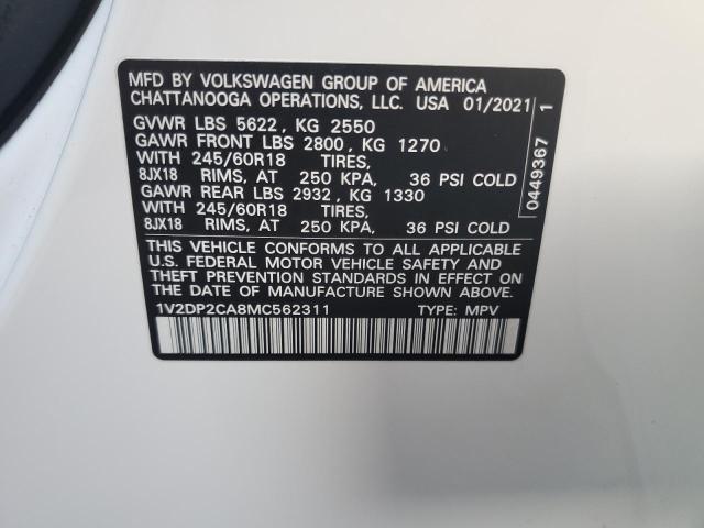 2021 VOLKSWAGEN ATLAS SE - 1V2DP2CA8MC562311