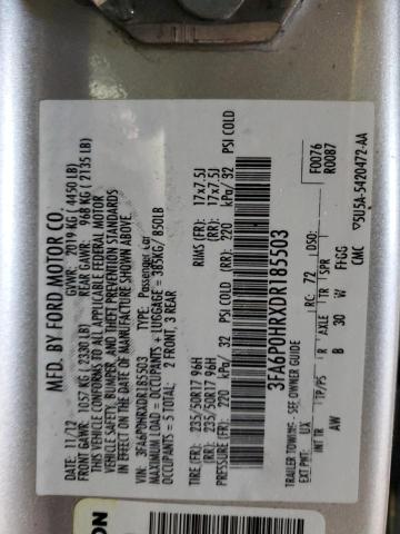 VIN 3FA6P0HRXDR185503 2013 Ford Fusion, SE no.12