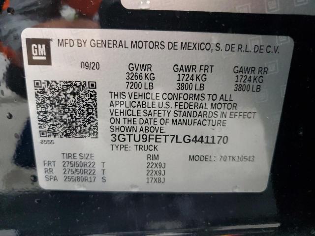 2020 GMC SIERRA K15 - 3GTU9FET7LG441170