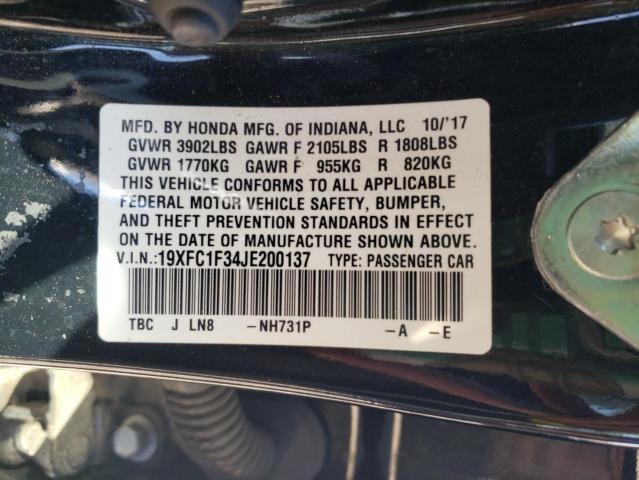 2018 HONDA CIVIC EX 19XFC1F34JE200137