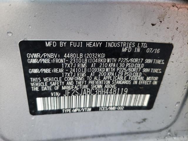 2017 SUBARU FORESTER 2 - JF2SJABC3HH448119