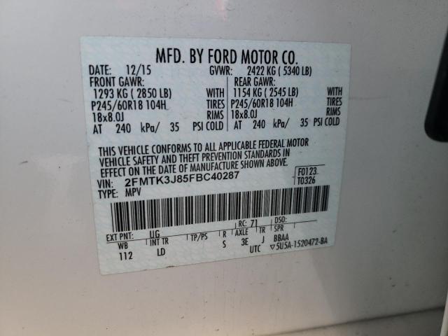 2015 FORD EDGE SEL - 2FMTK3J85FBC40287