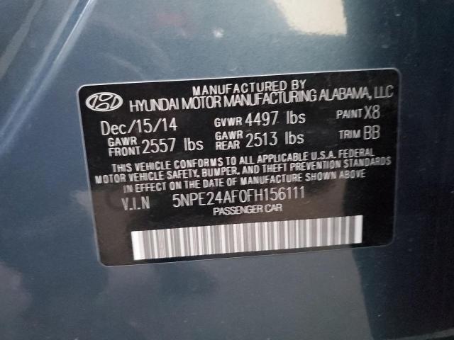 VIN 5NPE24AF0FH156111 2015 Hyundai Sonata, SE no.12