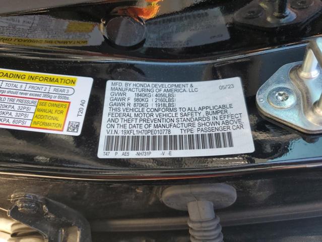 VIN 19XFL1H70PE010778 2023 Honda Civic, Exl no.13