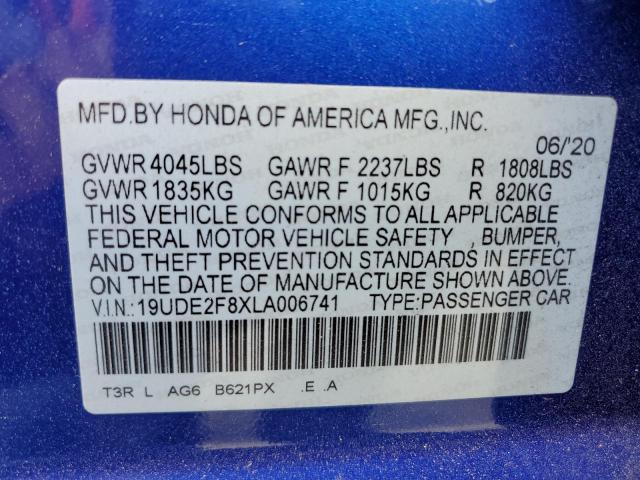 2020 ACURA ILX PREMIU - 19UDE2F8XLA006741
