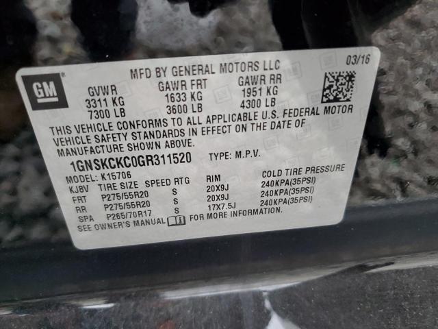 2016 CHEVROLET TAHOE K150 - 1GNSKCKC0GR311520