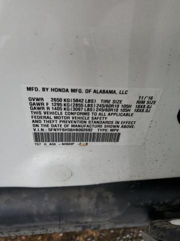 2017 HONDA PILOT EXL - 5FNYF6H56HB002692