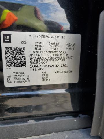 2020 CHEVROLET TRAVERSE L - 1GNEVGKW2LJ217301