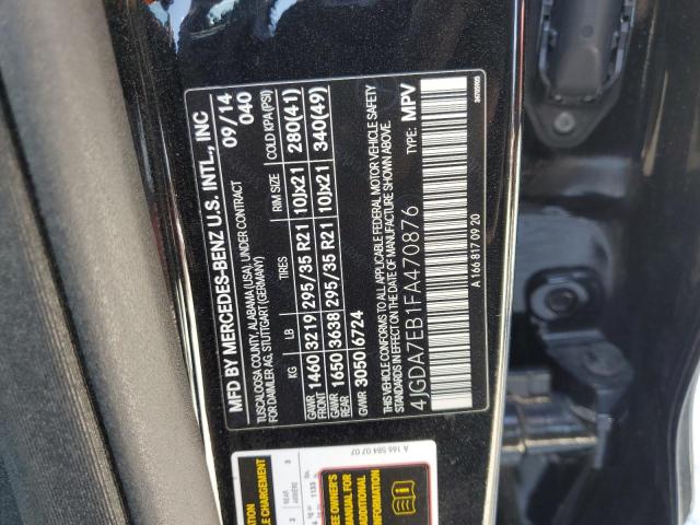 2015 MERCEDES-BENZ ML 63 AMG 4JGDA7EB1FA470876