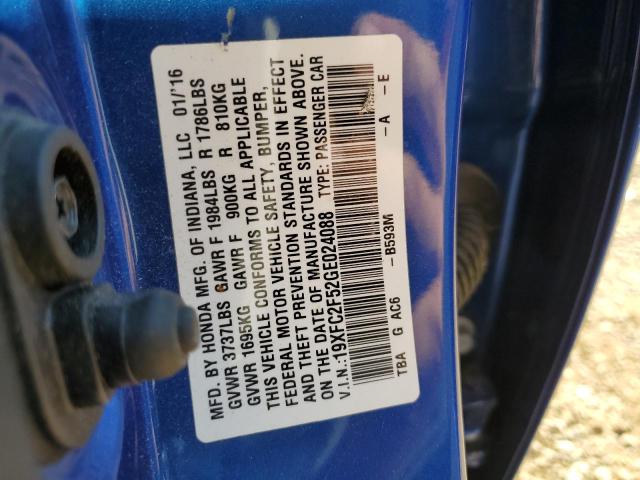 2016 HONDA CIVIC LX - 19XFC2F52GE024088