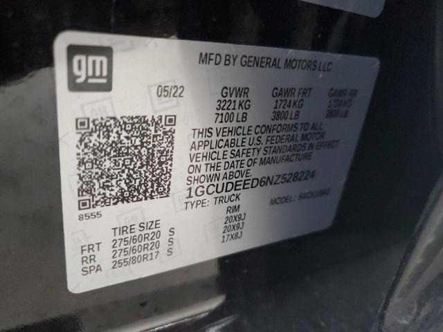 2022 CHEVROLET SILVERADO - 1GCUDEED6NZ528224