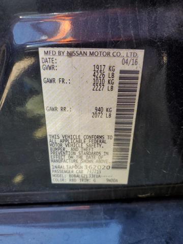 2016 NISSAN ALTIMA 2.5 - 1N4AL3AP0GN362020