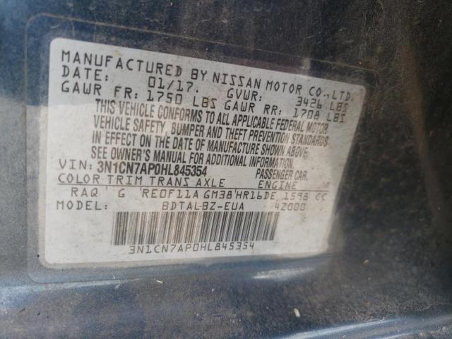 VIN 3N1CN7AP0HL845354 2017 Nissan Versa, S no.13