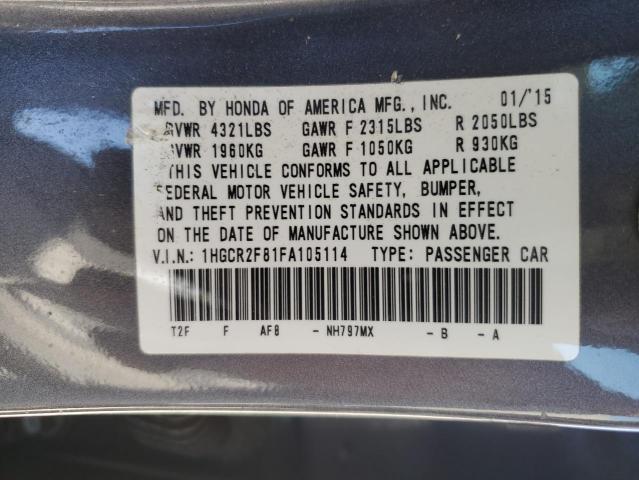 2015 HONDA ACCORD EXL - 1HGCR2F81FA105114